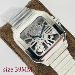 Mens Watch Designer Watches Square Watchs Montres Mouvement Quartz 39mm rostfritt stål armband Sapphire Glass Waterproof Watch R196C