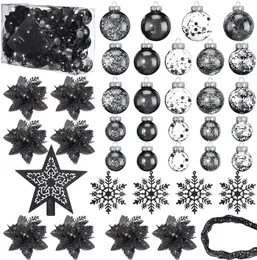 74 Pcs Christmas Ornaments Set Shatterproof Christmas Ball Ornaments Assorted Christmas Tree Decorations with Hanging Snowflakes Artificial