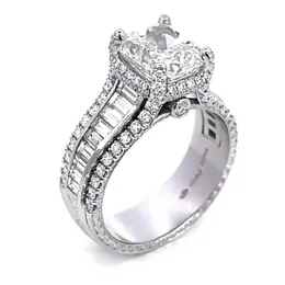 Choucong Unique Wedding Rings Luxury Jewelry 925 Sterling Silver Cushion Shape White Topaz CZ Diamond Gemstones Eternity Party Wom239o