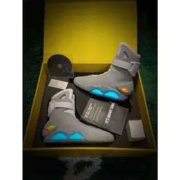 Automatic Laces Air Mag Back To The Future Shoes Marty Mcfly Led Mens Glow In The Dark Black Red Grey Boots High-Top Men Sneakers With Box Size 40-47