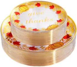 60Pcs Plastic Thanksgiving Plates, White Orange Disposable Plates, Heavyduty Party Plates, Orange Pumpkin Plates