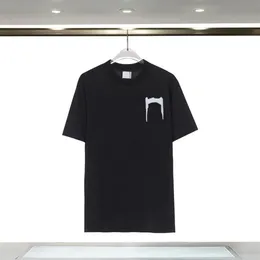 Abbigliamento estivo di alta qualità Seta Uomo Casual Hip Hop Taglio irregolare Cerniera T-shirt a maniche corte Nero Bianco Top tee264n