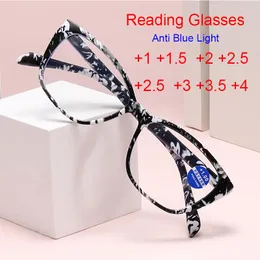 Okulary przeciwsłoneczne luksusowy kwadratowy mała rama gotowe szklanki moda Ultralight Anti Blue Light Computer Eyewear Drukowanie dekoracji czytania