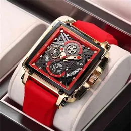 Orologi da uomo LIGE Top Brand di Lusso Impermeabile Orologio Al Quarzo Quadrato Per Gli Uomini Data Sport Hollow Orologio Maschile Relogio Masculino 210910314U