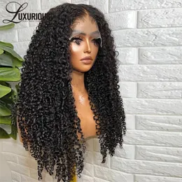 Funmi Curly Human Hair Wig 13x4 레이스 전면 가발 여성 Remy Brazilian Afro 150% 180% 아름다움 플러스