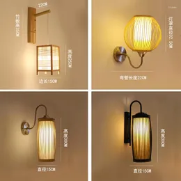 Wall Lamp Retro Bedroom Bedside Corridor Stairway Original Wood LED Chinese Zen Creative El