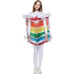 Speciella tillfällen kvinnor Rainbow Cake Cosplay Costume Adult Halloween Fun Food Party Fancy Dress Carnival Easter Purim Fancy Dress X1004