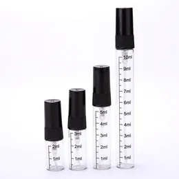 2/3ml glasparfymflaska med skala provmist sprutflaska atomiserflaska tunn glas tom kosmetiska behållare 2763