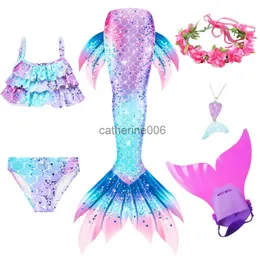 Särskilda tillfällen 2023 Summer Kids Swimming Mermaid Tail Mermaid Costume Cosplay Children Princess Party Fantasy Girls Swimming Bating Suit X1004