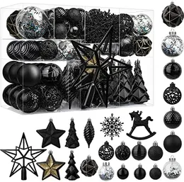 Conjunto de enfeites de bolas de Natal SHAreconn 100 peças, enfeites decorativos de plástico inquebráveis para decoração de árvore de Natal, decoração de festa de casamento e feriado