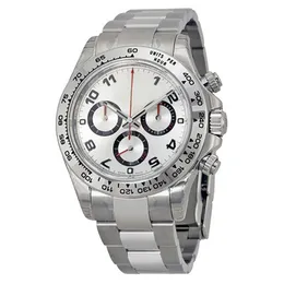 17 kolorów męskie automatyczne zamiatanie srebrna obudowa White Watch Sapphire Glass Series M116519 Stal nierdzewna Solidne zapięcie Czarna tarcza Men381