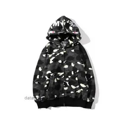 Shark Hoodies Designer Mens Full Zip Up Jacket For Woman Camouflage Ape Sweatshirt Man Womens tröja långärmad Cardigan bapes hoodie xyrn