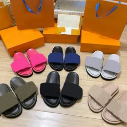 Luxury slippers Designer slipper Calf Leather Women039s Sandal Swimming Pool Pillow Comfortable Sandals Hook and Loop Fastener 2252668