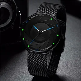 ساعات المعصم RELOJ Hombre Watches Mens 2022 Minimalist Ultra Thin Stainless Steel Mesh Belt Quartz Watch Men Clock Clock Relogi275p