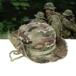 Berets Camouflage Boonie Hat Tactical US Army Bucket Hats Military Panama Summer Cap Hunting Hiking Outdoor Camo Sun Caps Men