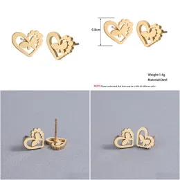 Stud Enkel fjäril Smooth Mini Small Animal Heart Earring For Women Brosket Tragus Piercing Tiny Drop Leverans smycken örhängen DHR0A