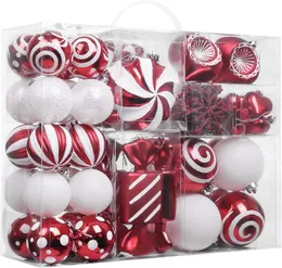 크리스마스 트리 장식품, 108ct 사탕 지팡이 빨간색과 흰색 산산이성 크리스마스 트리 장식 세트, 다양한 장식 교수형 공 여종