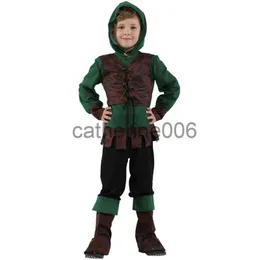 Ocasiões especiais Crianças Criança Medieval Archer Hunter Robin Hood Traje para Meninos Halloween Purim Carnaval Festa Mardi Gras Outfit Disfraces x1004