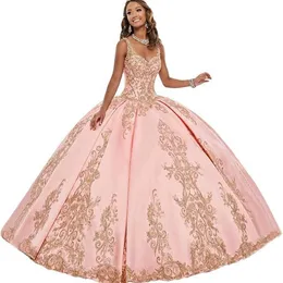 Linia sukienki ślubne 2023 Długa Księżniczka Pink Pełna koronka Plus Size Sweet Train Bridal Party Sukni