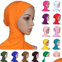 Beanie/Totenkopfkappen Ramadan Muslimische Frauen Ninja Kopf Er Motorhaube Hut Untertuch Kappe Fl Amira Niquab Arabischer Haarausfall Zufällige Farbtropfen Delive Dh1Wz