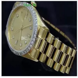 Роскошные модные часы мужские высшего качества из 18-каратного желтого золота с бриллиантовым циферблатом и безелем, автоматические мужские часы, женские наручные часы Multi237a