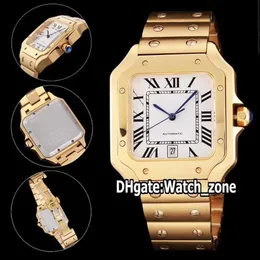 43mm XL Size WGSA0009 Watches White Dial Asian 2813 Automatic Mens Watch 18K Gold Steel Bracelet High Quality Sport Watch zone304a