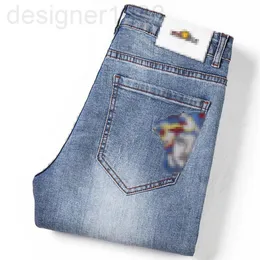 Herr jeans designer officiell webbplats fansi samling menswear 2021 hösten ny medusa broderade jeans mikro elastiska leggin240k