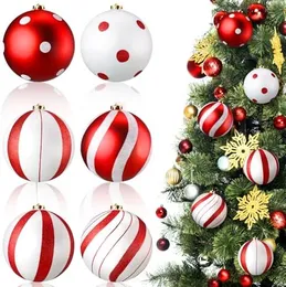6 pacote ornamento de bola de natal 6 39 39 glitter preto e branco ornamentos de suspensão de plástico feriado decoração da árvore de natal chr