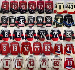 男性アイスホッケー77 TJ Oshie Jersey Reverse Retro 92 Evgeny Kuznetsov 74 John Carlson 8 Alex Ovechkin 19 Nicklas Backstrom 43 Tom Wilson Stadium for Sportファン