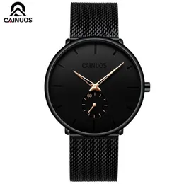 CAINUOS Moda Uomo Orologi Top Orologio al quarzo Uomo Casual Sottile Maglia in acciaio Orologio sportivo impermeabile Relogio Masculino248a