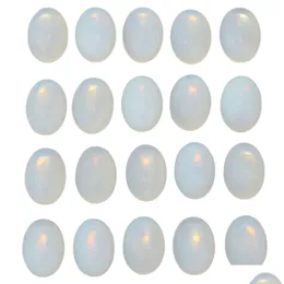 Loose Gemstones Opalite Oval Flat Back Gemstone Cabochons Healing Chakra Crystal Stone Opal Bead Cab Ers No Hole For Jewelry Dhgarden Dhnzv