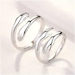 Cluster Rings Couple Jewelry Opening Fashionable Love Ring Adjustable Embracing Drop Delivery Dhsgd