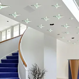 Wall Stickers 50PCS/Set 3D Stars Mirror Sticker Acrylic Home Decor Art Background Ceiling Decoration