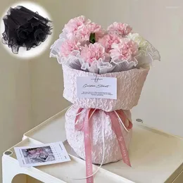 Cadeau cadeau Saint Valentin Fleur Emballage Papier Vague Fil Emballage Dentelle Mesh Fleuriste Bouquet Fournitures