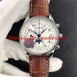 JF Master Mens Watch Moonphase ETA 7751 Automatic Chronograph Mechanical 28800 VPH التقويم السنوي 316L الصلب الياقوت إيطاليا Leath2517