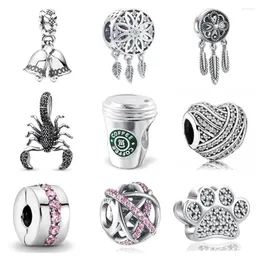 Loose Gemstones 925 Sterling Silver Dream Catcher Bell Wine Cup Coffee Charm Bead Fit Original Bracelet DIY Jewelry For Women