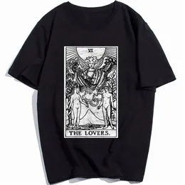 恋人タロットカードメジャーアーカナフォーチュンオカルトメンズTシャツクレイジーTシャツコットンプリント2831