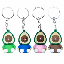 Key Rings Cute Half Avocado Keychain Fruits Pendant Charms Hang Bag Car Accessories Friendship Chain Christmas Valentines Bi Dhgarden Dh6Dt