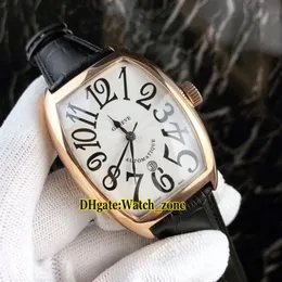 Cintree Curvex 7880 Data White Dial Automatyczne różowe złoto obudowa męska Zegarek 6 Kolor skórzany pasek Hhigh Quality Watches 2297