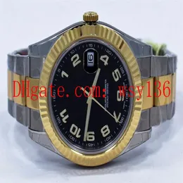 Роскошные мужские наручные часы Datejust II 116333 18-каратное желтое золото из нержавеющей стали с черным циферблатом Автоматические механические Movemen214y