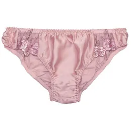 100% Natural Silk Women's Low Rise Panties With Lace Size US S M L XL XXL240q