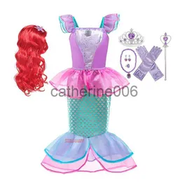 المناسبات الخاصة 2023 Little Mermaid Ariel Princess Costume Dress For Girls Cosplay Children Carnival Birthday Party Dressy Mermaid Dress x1004