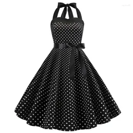 Abiti casual Abito vintage da donna 2023 Estate Sexy a pois Stampa Halter Party Abiti Robe Pin Up Rockabilly Y2K