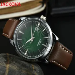 Business Trend Highend Cow Leather Watches Men Chronograph Cocktail Color Series Full Rostless Steel European Top Brand Clock2363