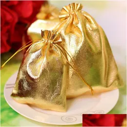 Favor Holders Gold / Sier Cloth Packing Bags Jewellery Pouches Favors Christmas Party Gift Bag 7x9cm / 9x12cm Drop Delivery Events Suppl Dhpdl