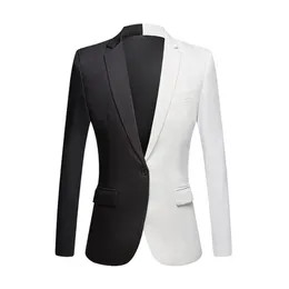 2020 Nowy mody biały czarny czerwony płaszcz Casual Men Blazers Stage Singers Costume Blazer Slim Fit Party PROM Kurtka 20167G