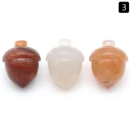 Loose Gemstones Natural Shape Acorn Gemstone Decorative Hand Carved Healing Red Aventurine Hazelnut Stone For Home Decoration Gift Dro Dhxdg