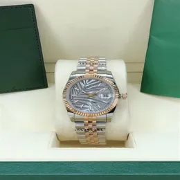 Chega o mais novo relógios masculinos palmeiras folhas dial decoração relógios de pulso mecânicos automáticos jubileu aço inoxidável completo datejust 28258u