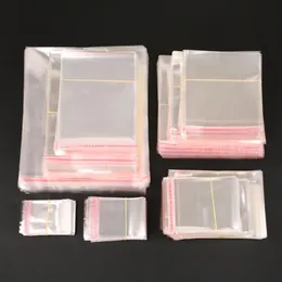 새로운 도착 200pcs 팩 쥬얼리 명확한 자체 접착제 씰 비닐 봉지 보석류를위한 플라스틱 선물 가방 투명한 OPP 가방 포장 26212H
