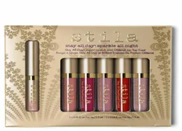 Makeup Stay All Day Liquid Lipstick and Glitterati Lip Top Coat Kit Collection in 6 Shades Matte Lip Gloss Cosmetic Sets9701002